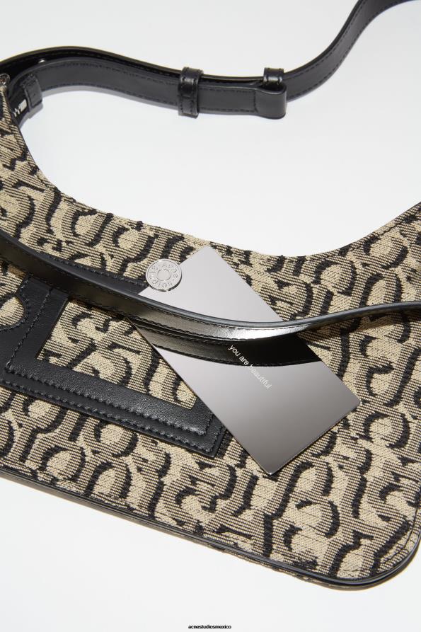 Acne Studios accesorios beige/negro 0T4HT794 bolso de hombro mini platt