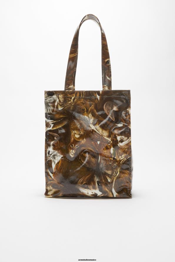 Acne Studios accesorios marrón coñac multi 0T4HT622 bolso tote de hombro con logo