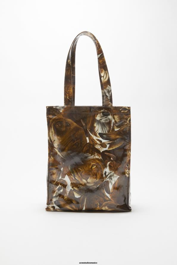 Acne Studios accesorios marrón coñac multi 0T4HT622 bolso tote de hombro con logo
