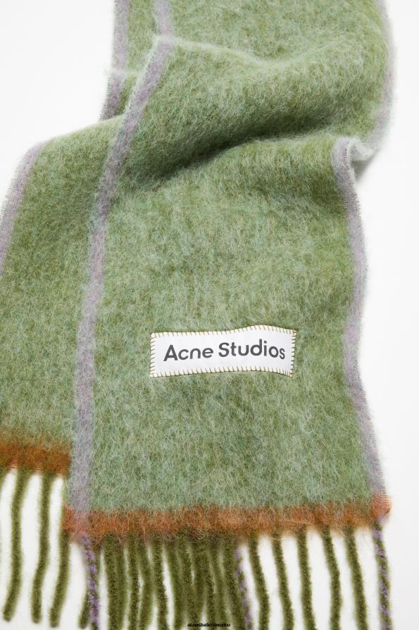 Acne Studios accesorios Pasto verde 0T4HT619 bufanda de lana y mohair - estrecha