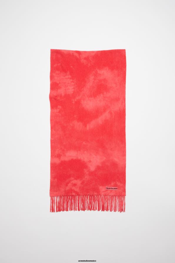 Acne Studios accesorios Rosa brillante 0T4HT804 bufanda de lana con efecto tie-dye - estrecha