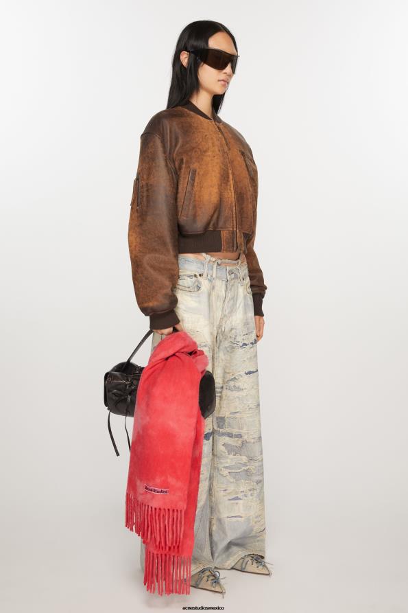 Acne Studios accesorios Rosa brillante 0T4HT804 bufanda de lana con efecto tie-dye - estrecha