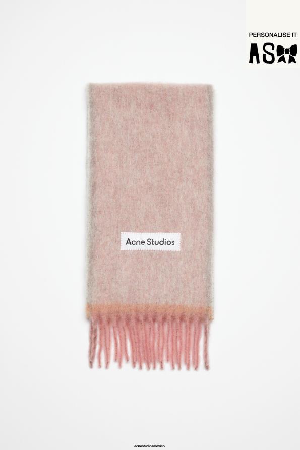 Acne Studios accesorios Rosa empolvado 0T4HT780 bufanda de lana y mohair - estrecha