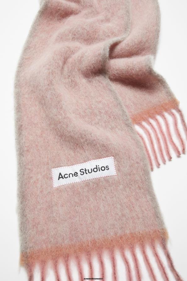 Acne Studios accesorios Rosa empolvado 0T4HT780 bufanda de lana y mohair - estrecha