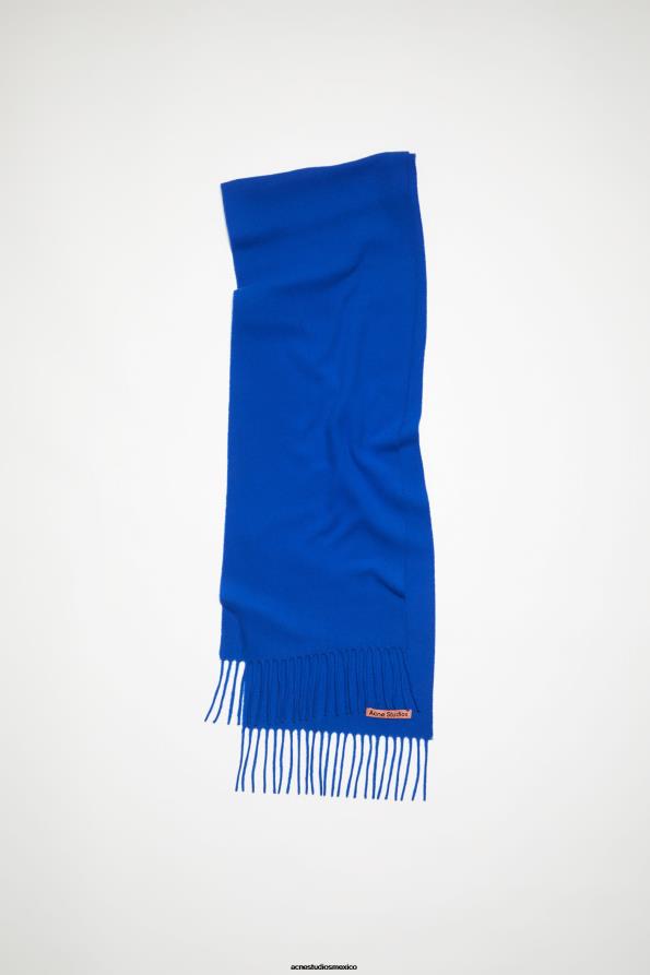 Acne Studios accesorios azul real 0T4HT567 bufanda de lana con flecos - skinny