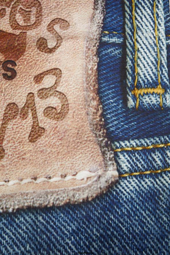 Acne Studios accesorios beige/azul 0T4HT787 bufanda oversize estampada