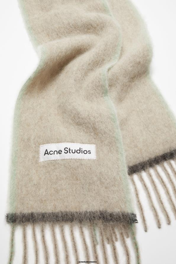Acne Studios accesorios beige/gris 0T4HT788 bufanda de lana y mohair - estrecha