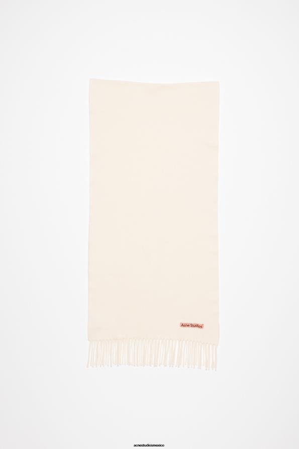 Acne Studios accesorios blanco cálido 0T4HT874 bufanda de lana con flecos - estrecha