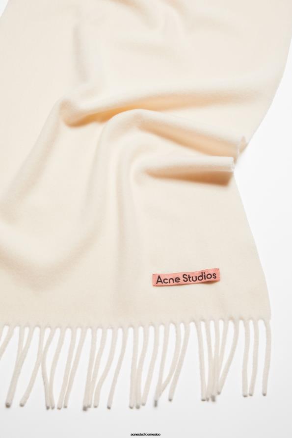 Acne Studios accesorios blanco cálido 0T4HT874 bufanda de lana con flecos - estrecha