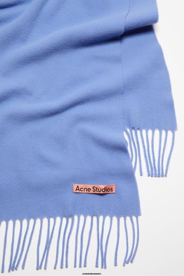 Acne Studios accesorios dulce azul 0T4HT565 bufanda de lana con flecos - estrecha