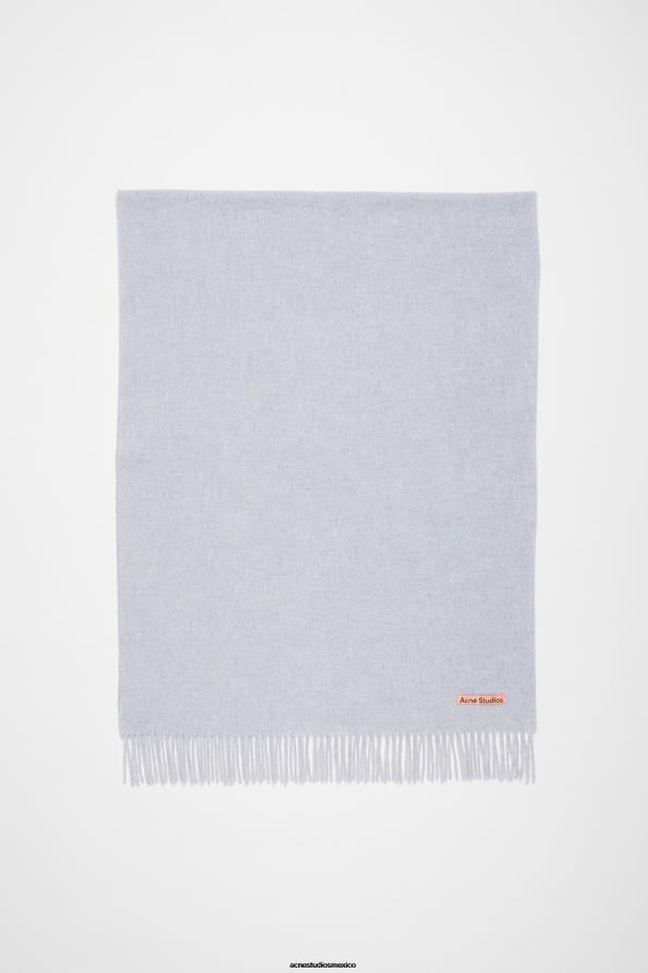 Acne Studios accesorios mezcla azul claro 0T4HT707 bufanda de lana con flecos - extragrande