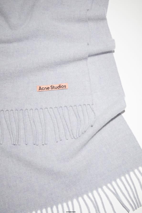 Acne Studios accesorios mezcla azul claro 0T4HT708 bufanda de lana con flecos - estrecha