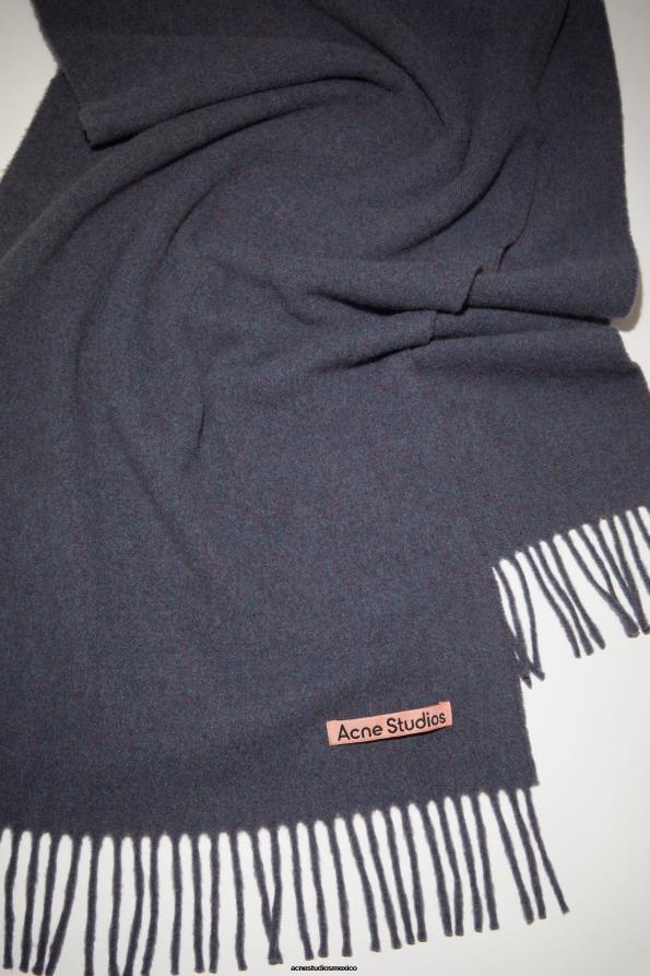 Acne Studios accesorios mezcla morada 0T4HT589 bufanda de lana con flecos - estrecha