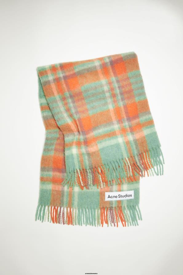 Acne Studios accesorios naranja/lila/azul agua 0T4HT784 bufanda de lana y mohair - extra grande