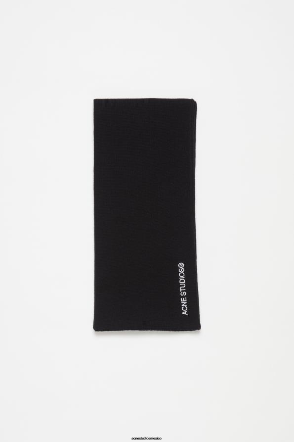 Acne Studios accesorios negro 0T4HT446 bufanda con logo bordado