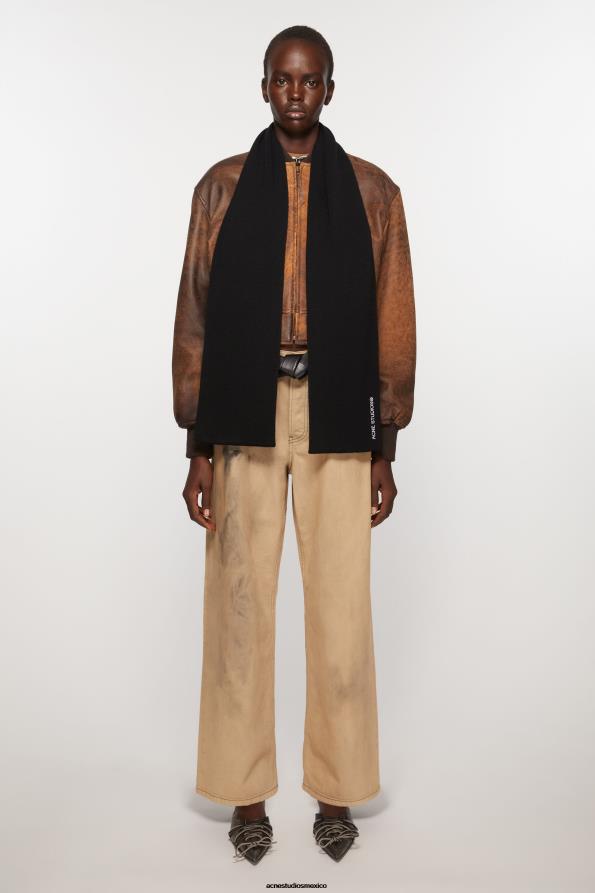 Acne Studios accesorios negro 0T4HT446 bufanda con logo bordado