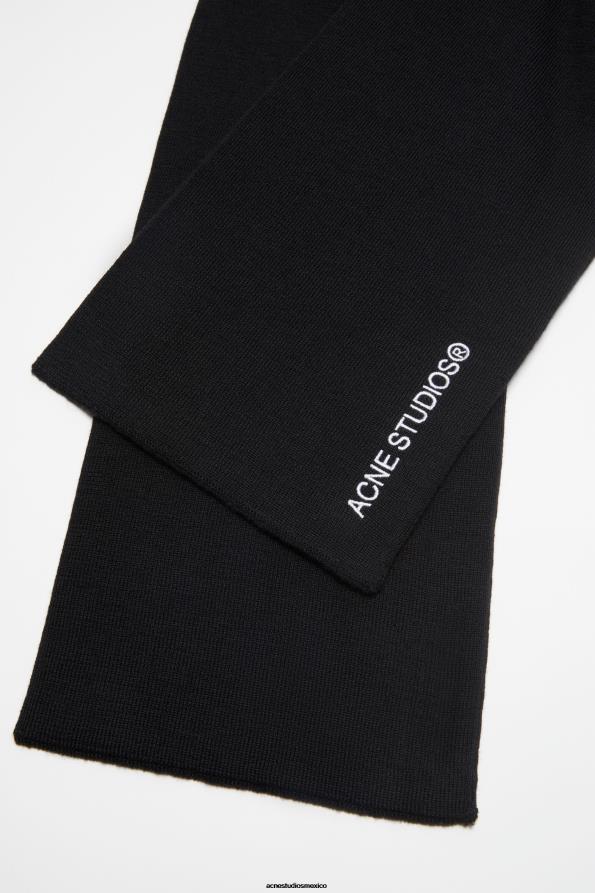 Acne Studios accesorios negro 0T4HT446 bufanda con logo bordado
