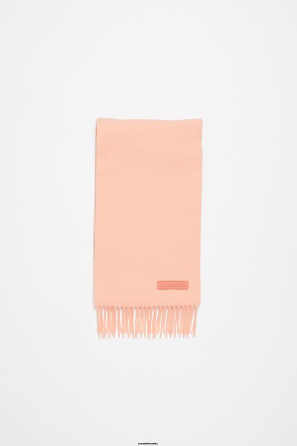 Acne Studios accesorios rosa durazno 0T4HT869 bufanda de lana con flecos - estrecha