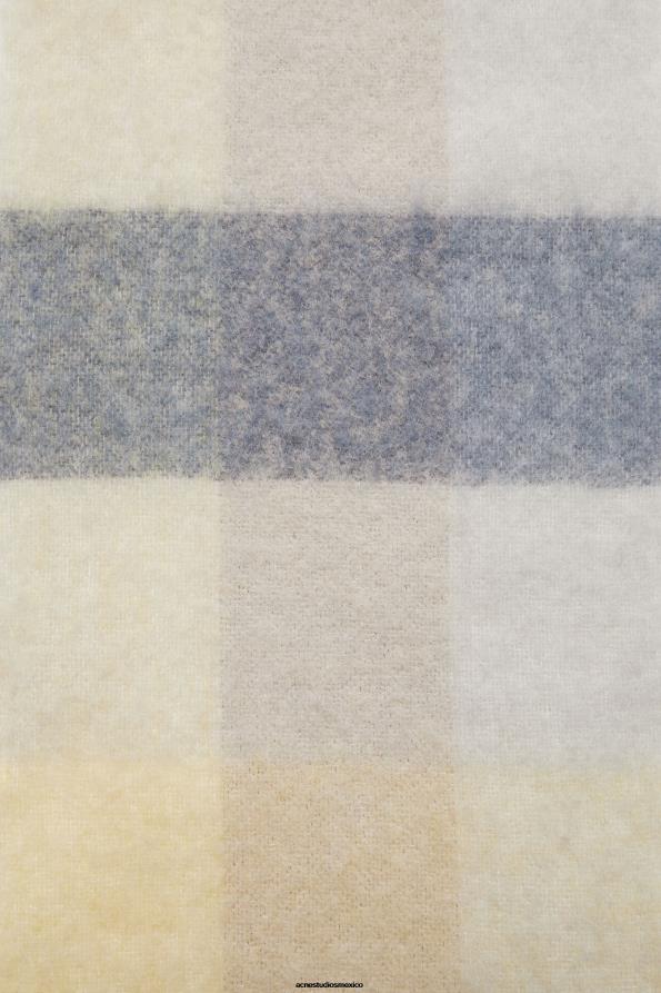 Acne Studios accesorios vainilla/beige/lavanda 0T4HT875 bufanda de mohair a cuadros