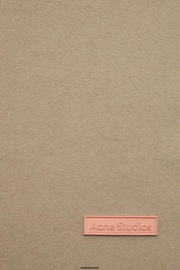 Acne Studios accesorios verde caqui 0T4HT601 bufanda de lana con flecos - estrecha