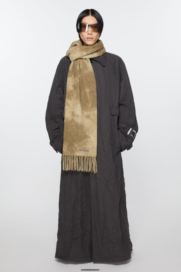 Acne Studios accesorios verde caqui 0T4HT604 bufanda de lana con efecto tie-dye - estrecha