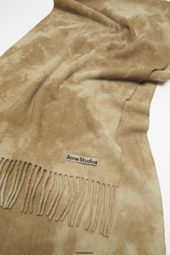 Acne Studios accesorios verde caqui 0T4HT604 bufanda de lana con efecto tie-dye - estrecha