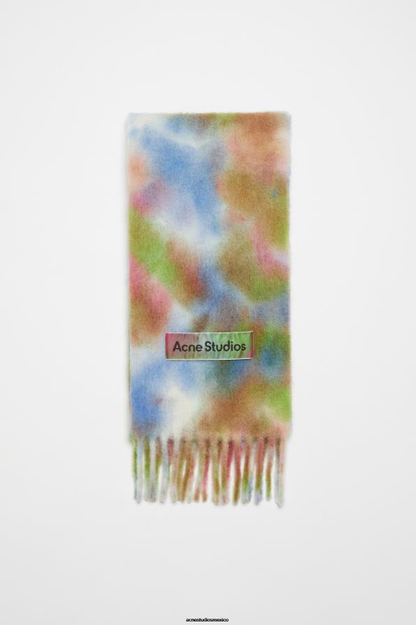 Acne Studios accesorios verde múltiple 0T4HT571 bufanda de lana de alpaca con efecto tie-dye