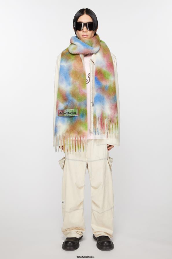 Acne Studios accesorios verde múltiple 0T4HT571 bufanda de lana de alpaca con efecto tie-dye