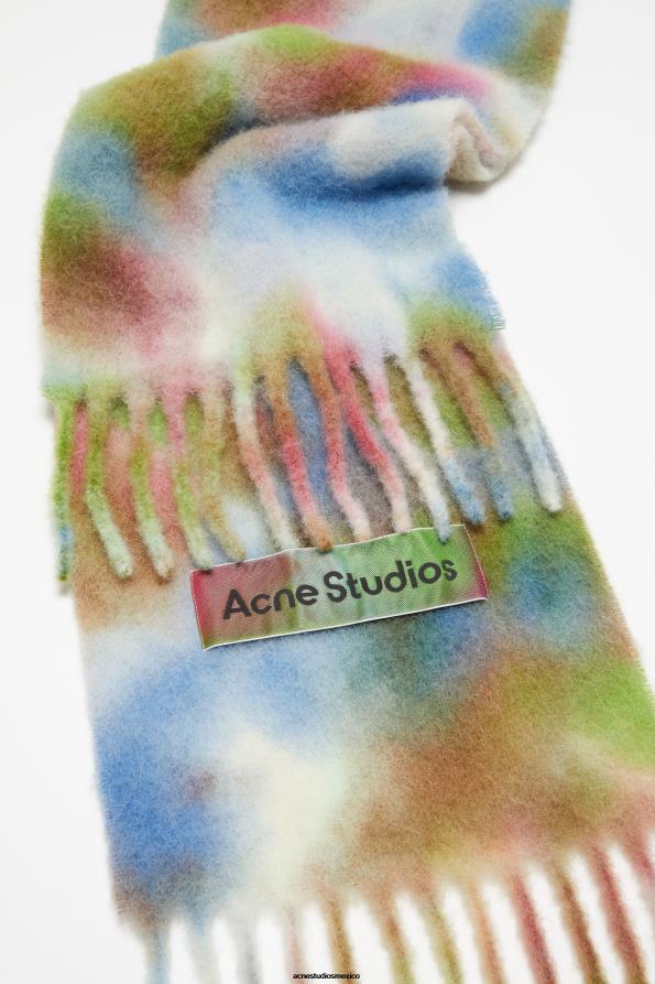 Acne Studios accesorios verde múltiple 0T4HT571 bufanda de lana de alpaca con efecto tie-dye