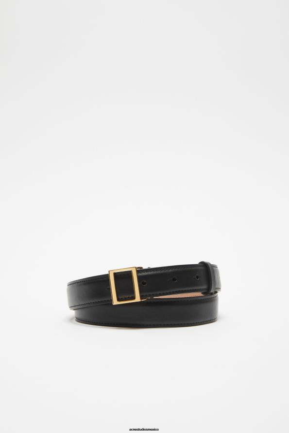 Acne Studios accesorios oro negro 0T4HT498 cinturón con hebilla de cuero