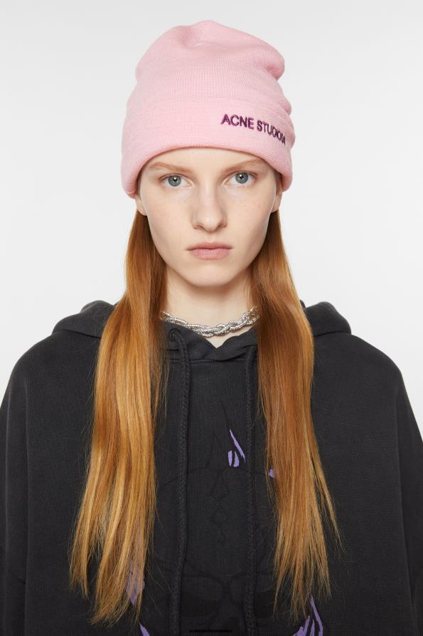 Acne Studios accesorios Rosa claro 0T4HT868 gorro con logo