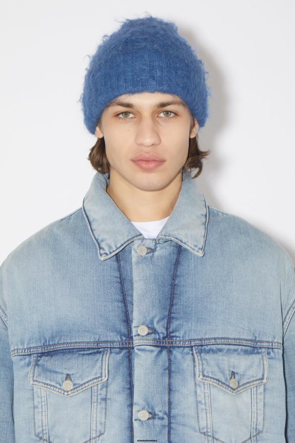 Acne Studios accesorios azul denim 0T4HT563 gorro de lana y mohair
