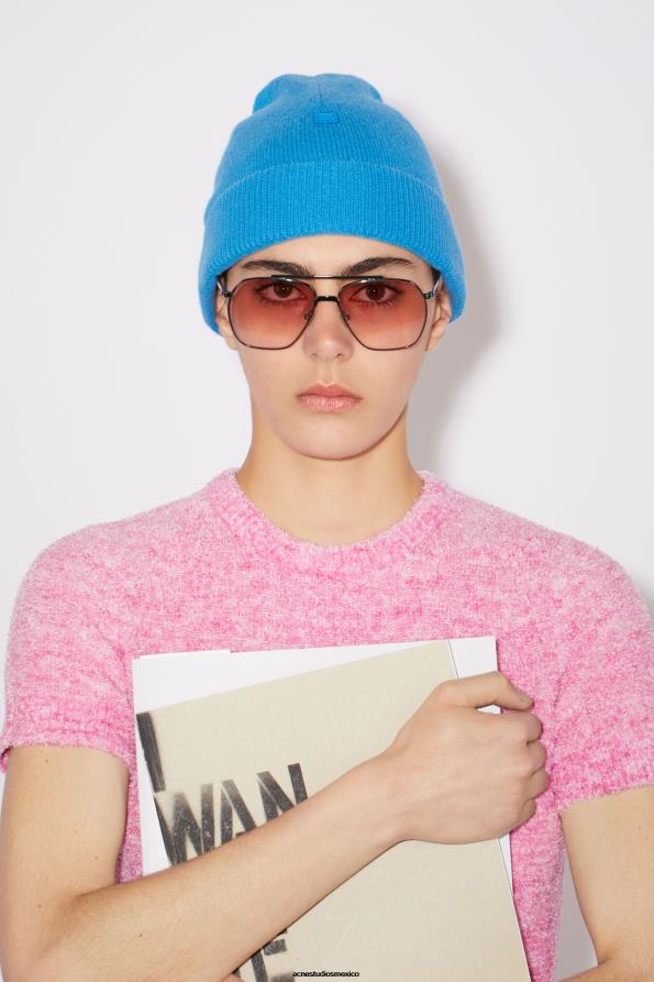 Acne Studios accesorios azul zafiro 0T4HT545 gorro con micro parche facial