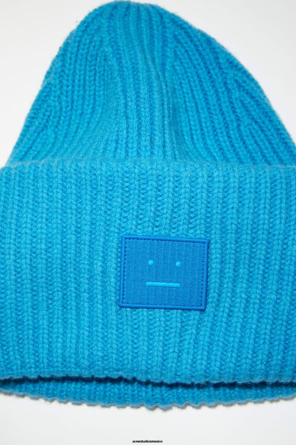 Acne Studios accesorios azul zafiro 0T4HT546 gorro con logo y cara grande