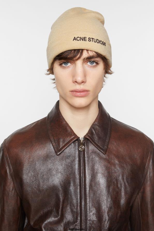 Acne Studios accesorios beige concha 0T4HT814 gorro con logo