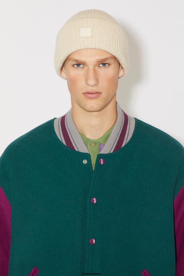 Acne Studios accesorios mezcla de avena 0T4HT812 gorro con logo y cara pequeña