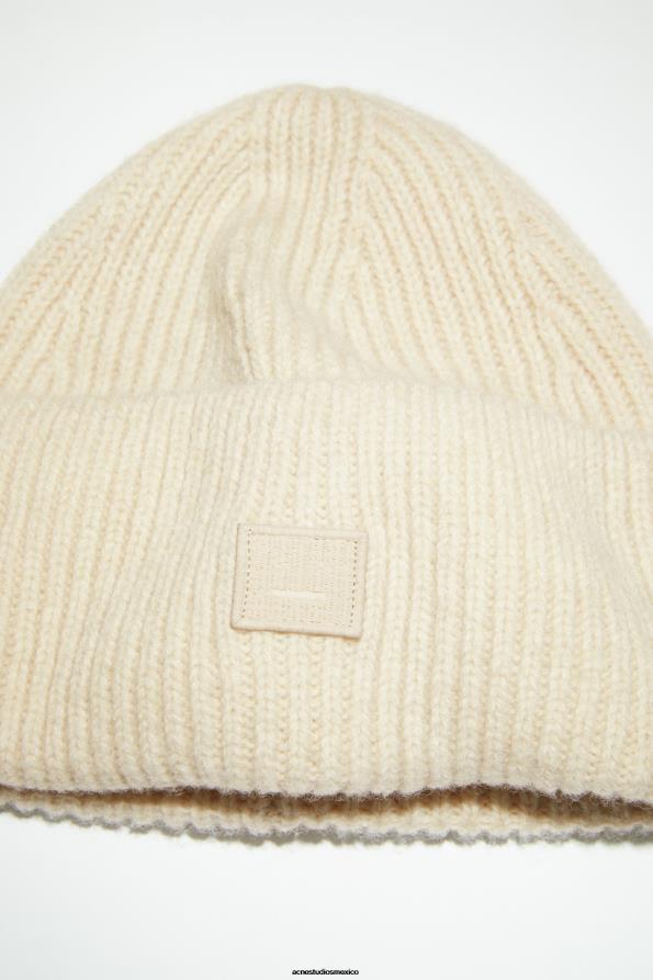Acne Studios accesorios mezcla de avena 0T4HT812 gorro con logo y cara pequeña