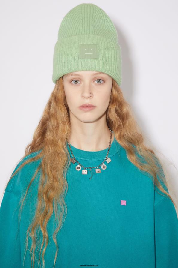 Acne Studios accesorios primavera verde 0T4HT540 gorro con logo y cara grande