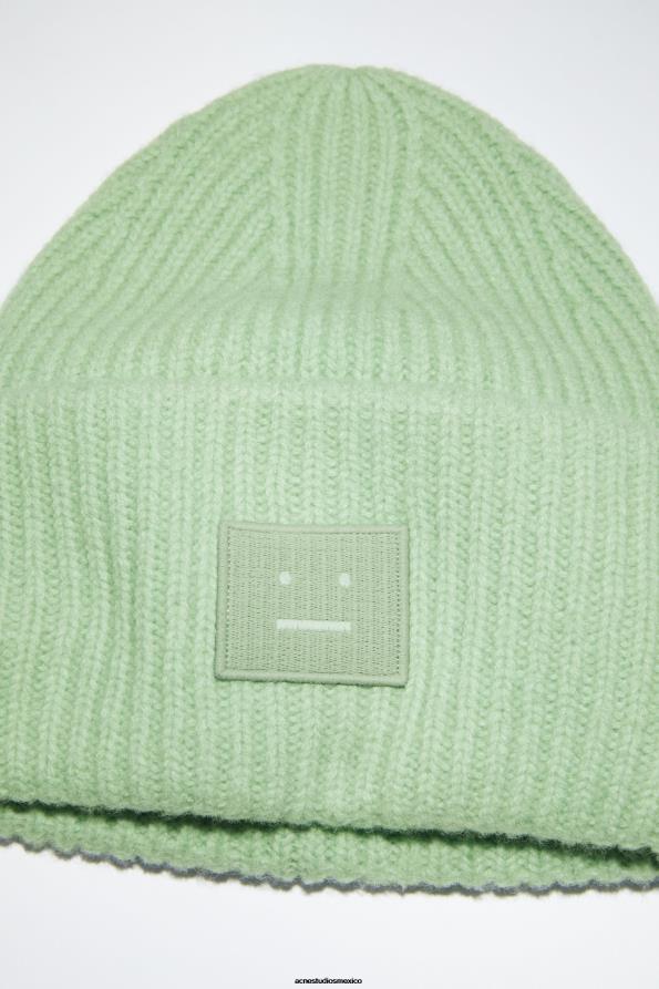 Acne Studios accesorios primavera verde 0T4HT540 gorro con logo y cara grande