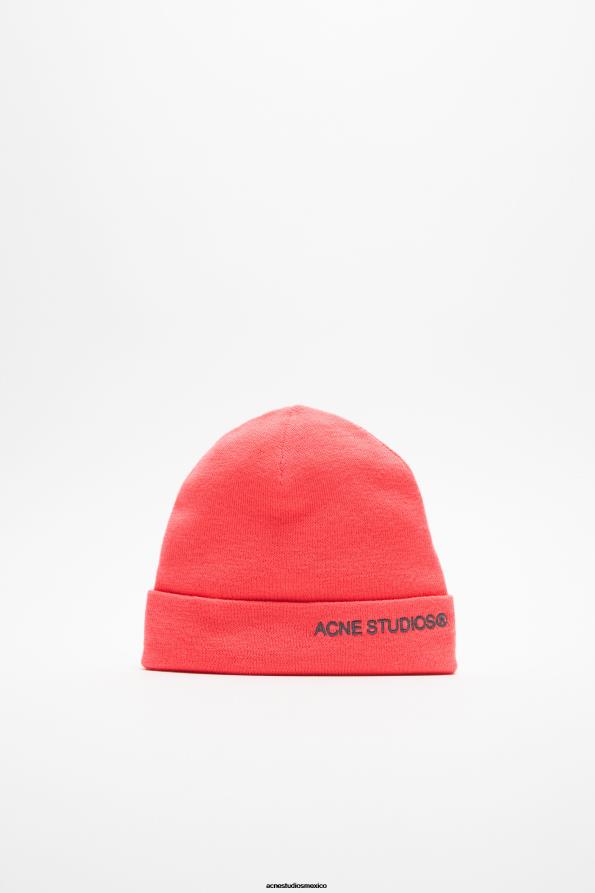 Acne Studios accesorios rosa fluo 0T4HT782 gorro con logo bordado