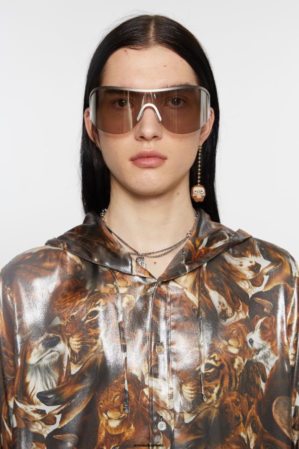 Acne Studios accesorios oro antiguo/marrón 0T4HT696 pendiente con colgante de calavera