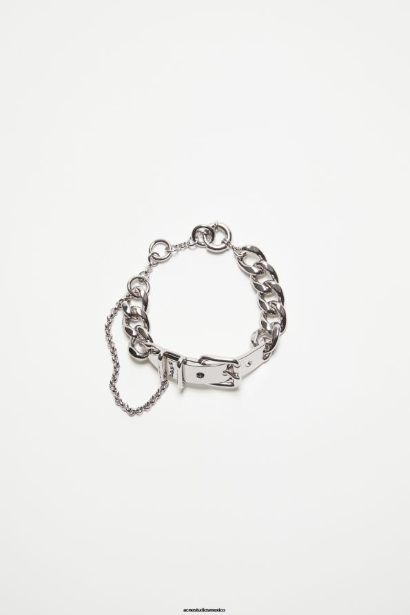 Acne Studios accesorios plata 0T4HT674 pulsera de cadena con hebilla