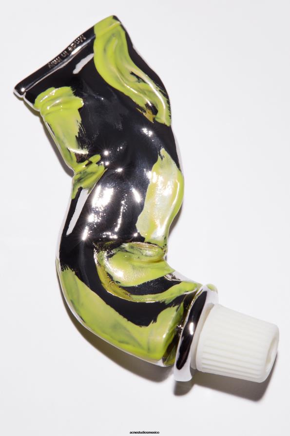 Acne Studios accesorios plata/amarillo 0T4HT693 desfile de aretes de tubo de pintura