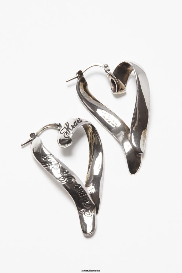 Acne Studios accesorios plata antigua 0T4HT653 aros de corazon