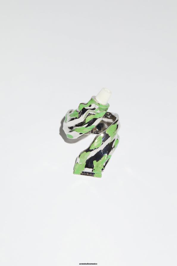 Acne Studios accesorios plata/verde 0T4HT691 desfile de pulsera de tubo de pintura