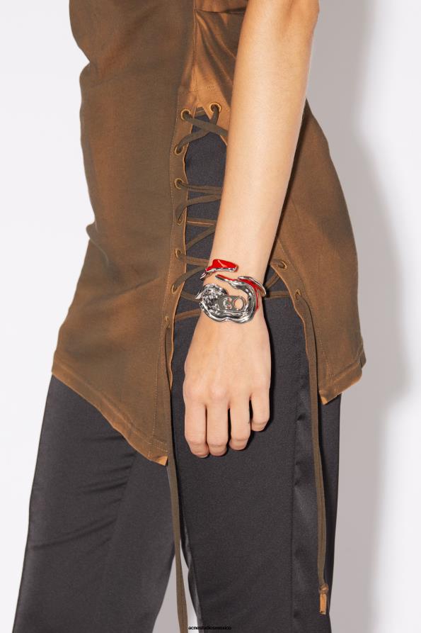 Acne Studios accesorios rojo 0T4HT758 desfile de pulsera de lata triturada