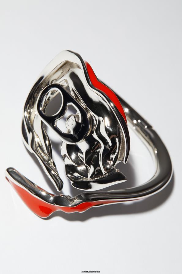 Acne Studios accesorios rojo 0T4HT758 desfile de pulsera de lata triturada