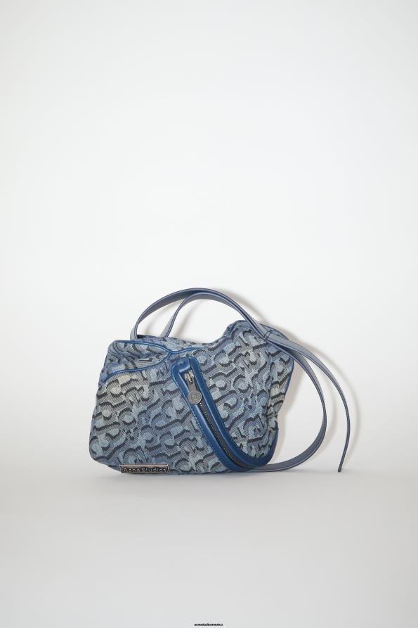 Acne Studios accesorios azul denim 0T4HT556 minibolso con monograma