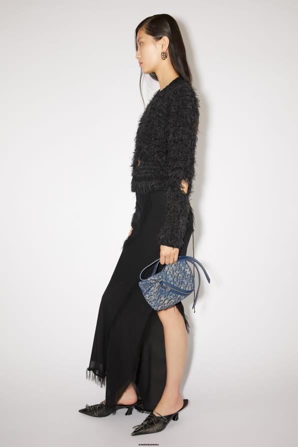 Acne Studios accesorios azul denim 0T4HT556 minibolso con monograma