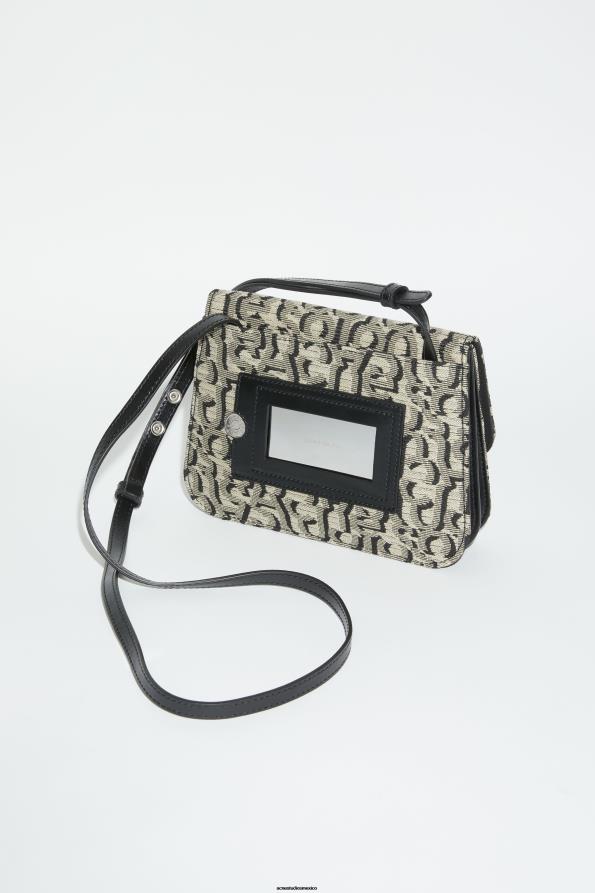 Acne Studios accesorios beige/negro 0T4HT793 bolso crossbody con plataforma